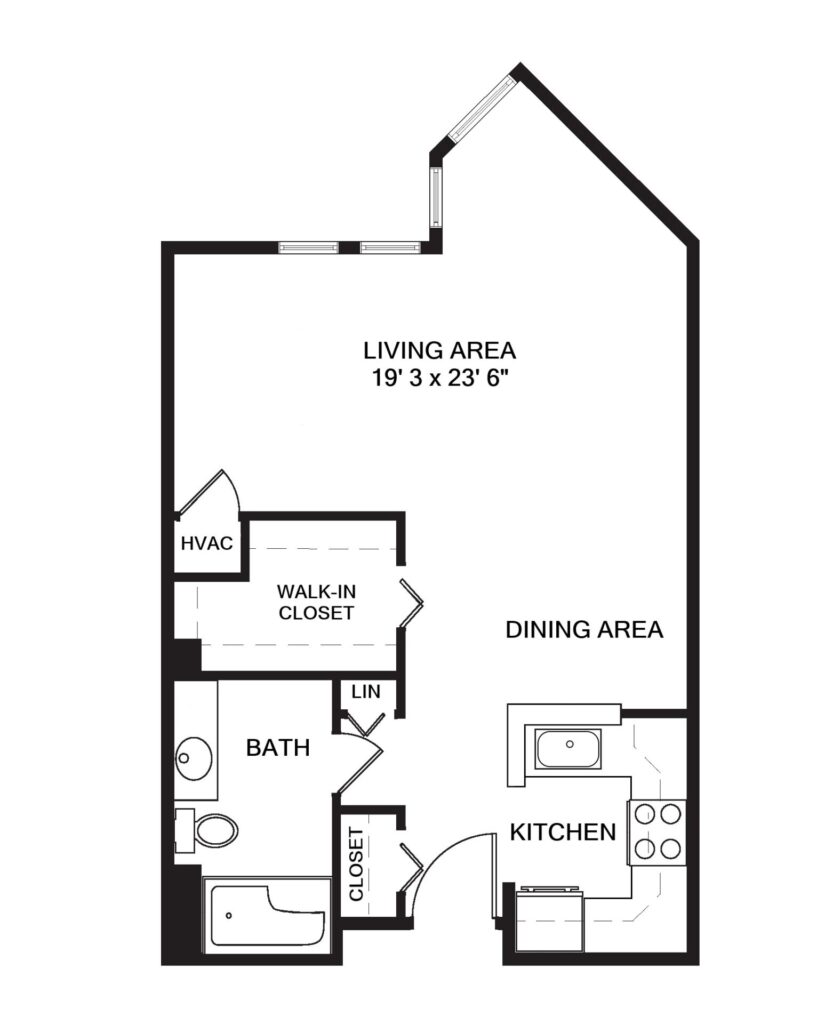 Heather studio, Woods floorplan