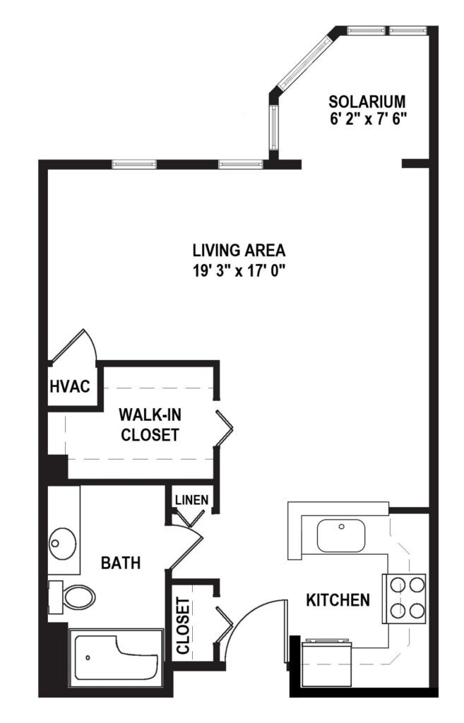 Laurel studio, Woods floorplan
