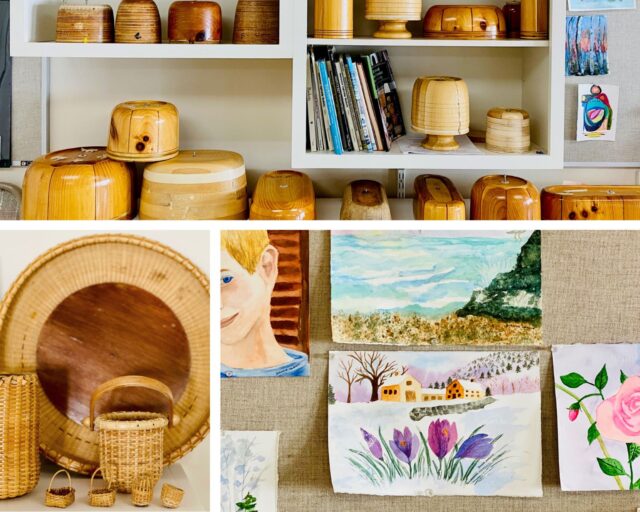 art and crafts at RiverWoods in one of the art studios