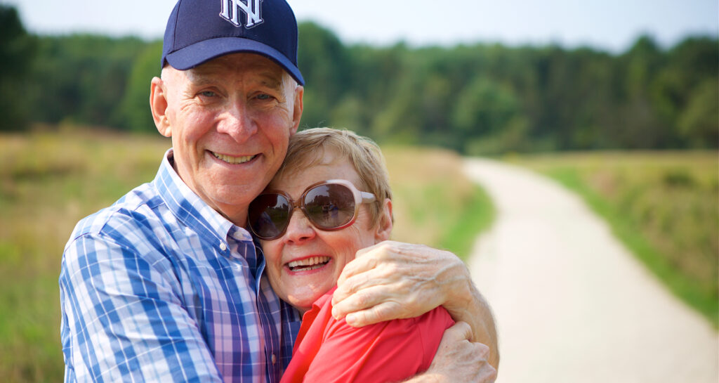 Two RiverWoods Durham Independent Living residents at Wagon Hill in Durham, New Hampshire